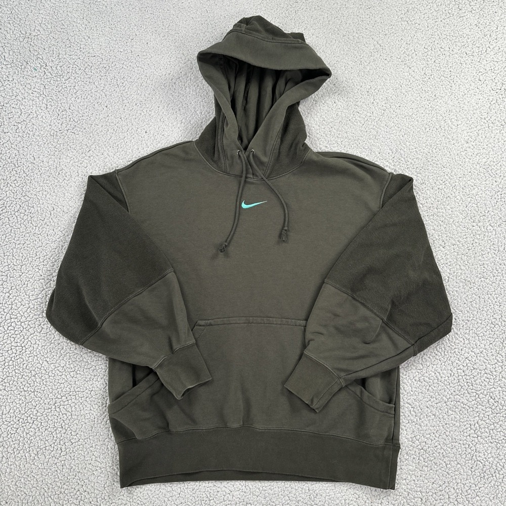 Nike Everyday Modern Fleece Center Swoosh Hoodie Women Medium Sequoia DQ6165-355
